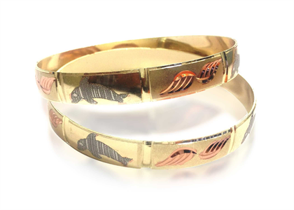 Three Tone Plated | Half Round Bangles